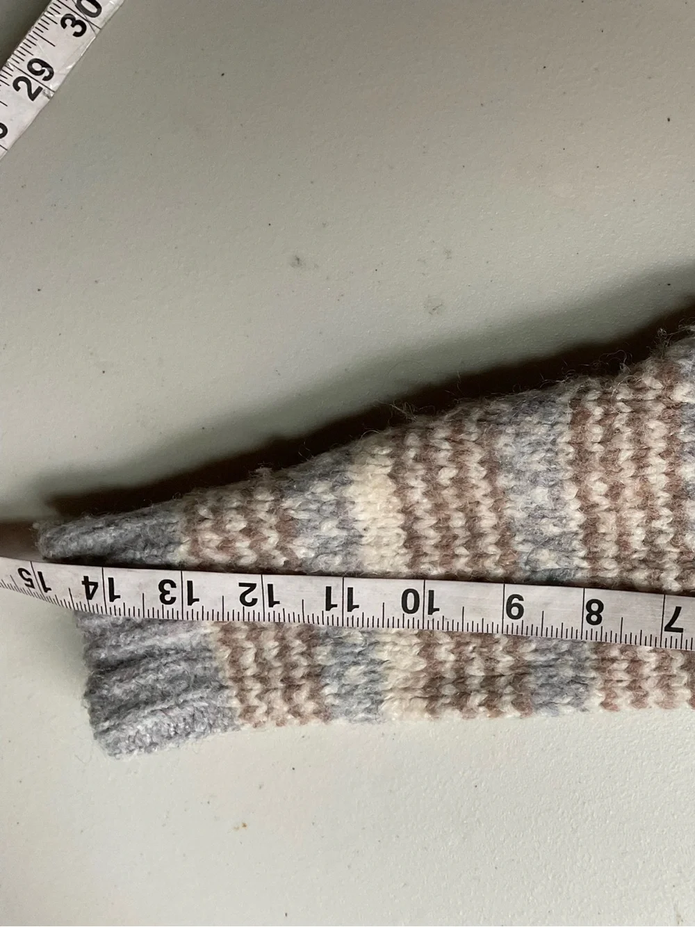 Esmara Knit Striped Sweater Gray Beige Cream Mock Neck Soft Cozy Size S